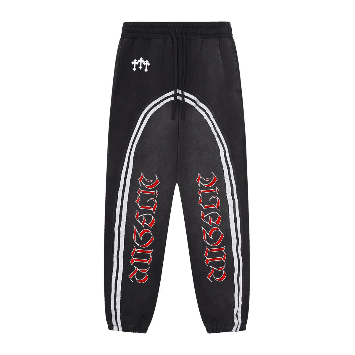 Sun Fade Contrast Tape Fleece Jogged Sweatpants