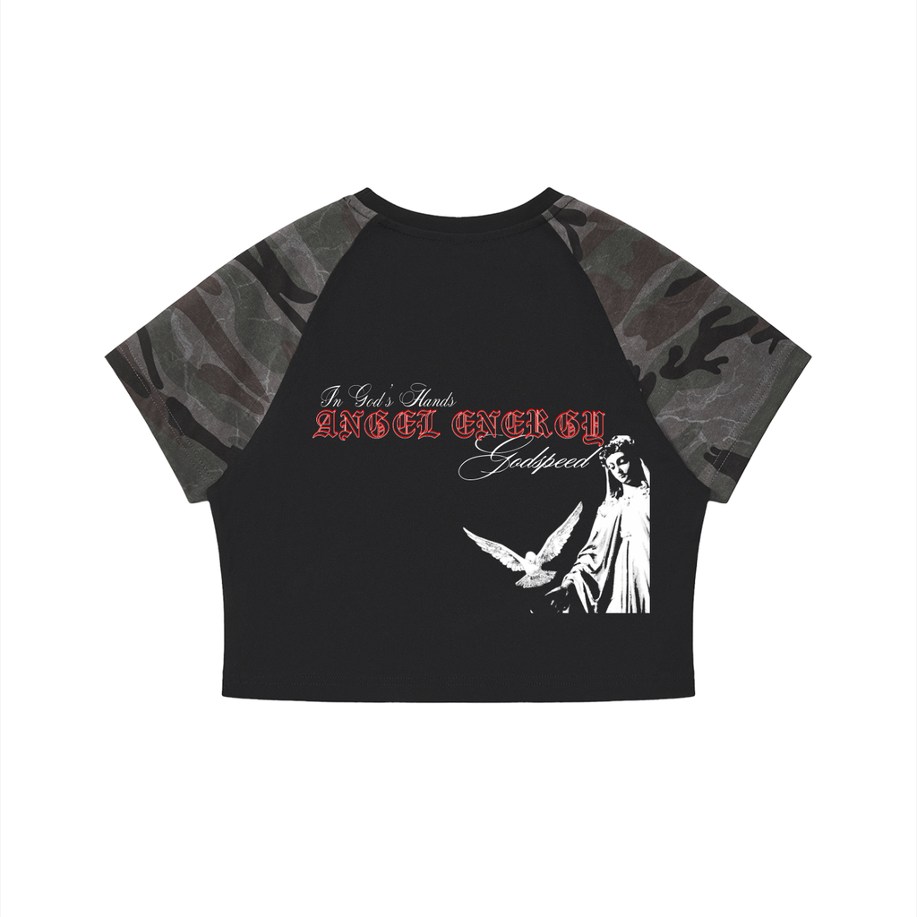 Women’s Camo Raglan Crop T-Shirt