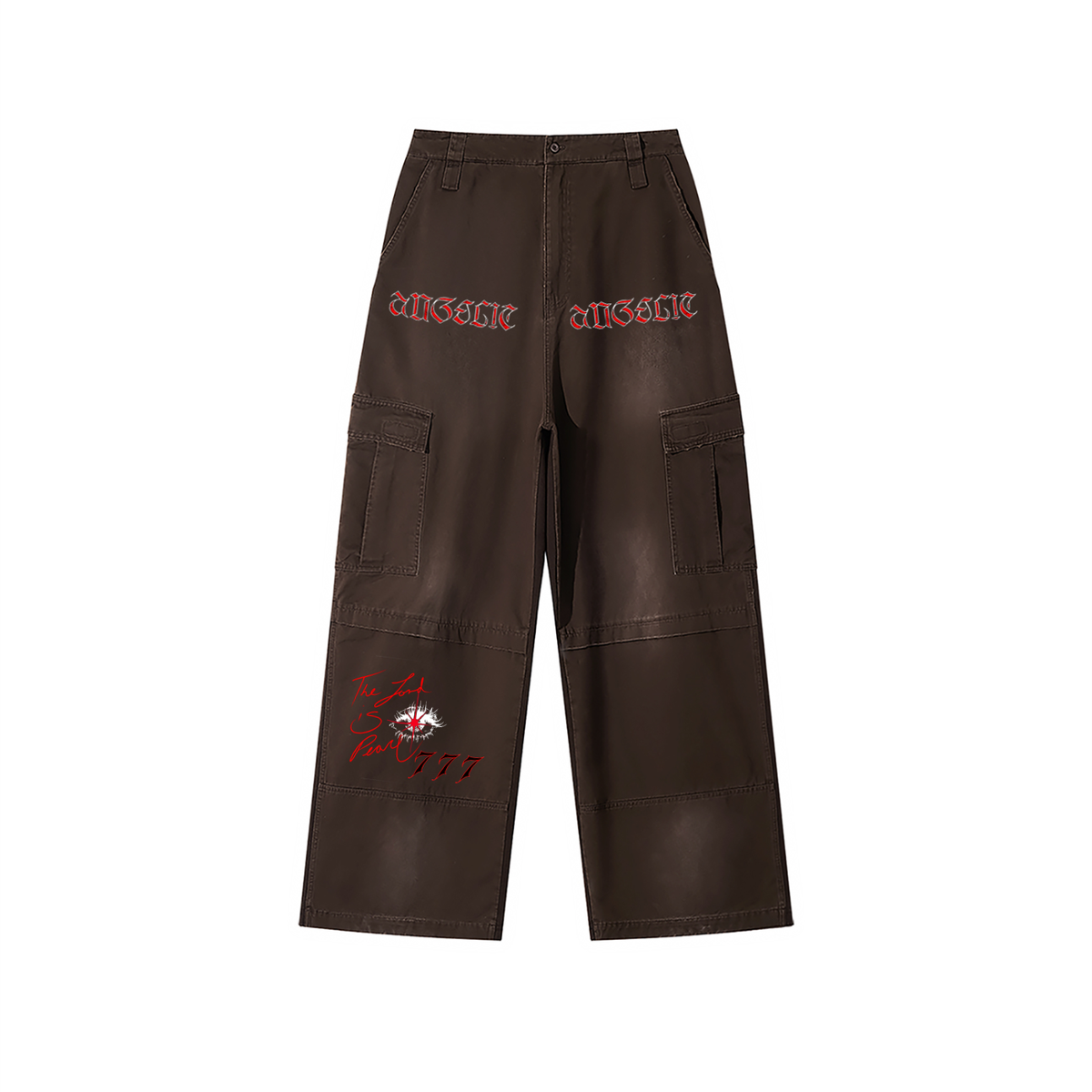 Unisex Sunfade Washed Wide Leg Cargo Pants