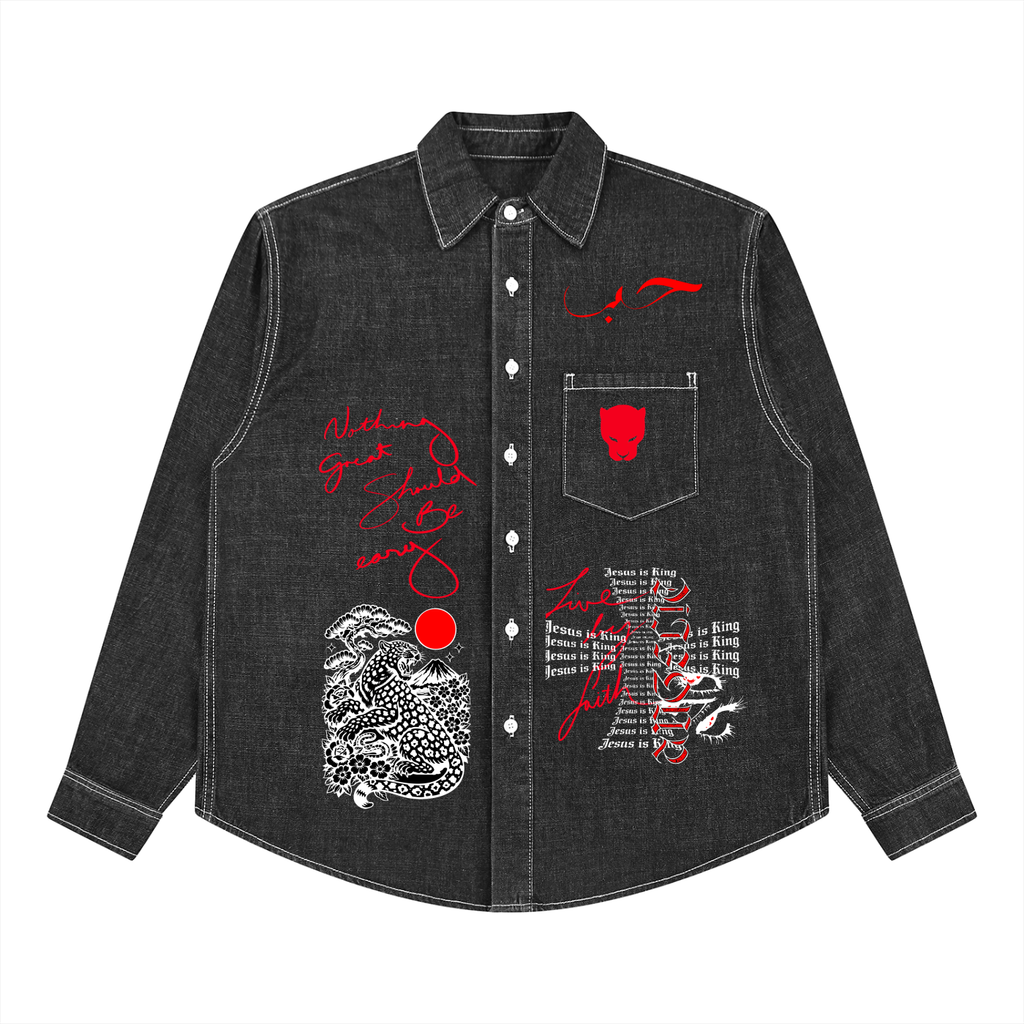 Unisex Vintage Wash Denim Shirt