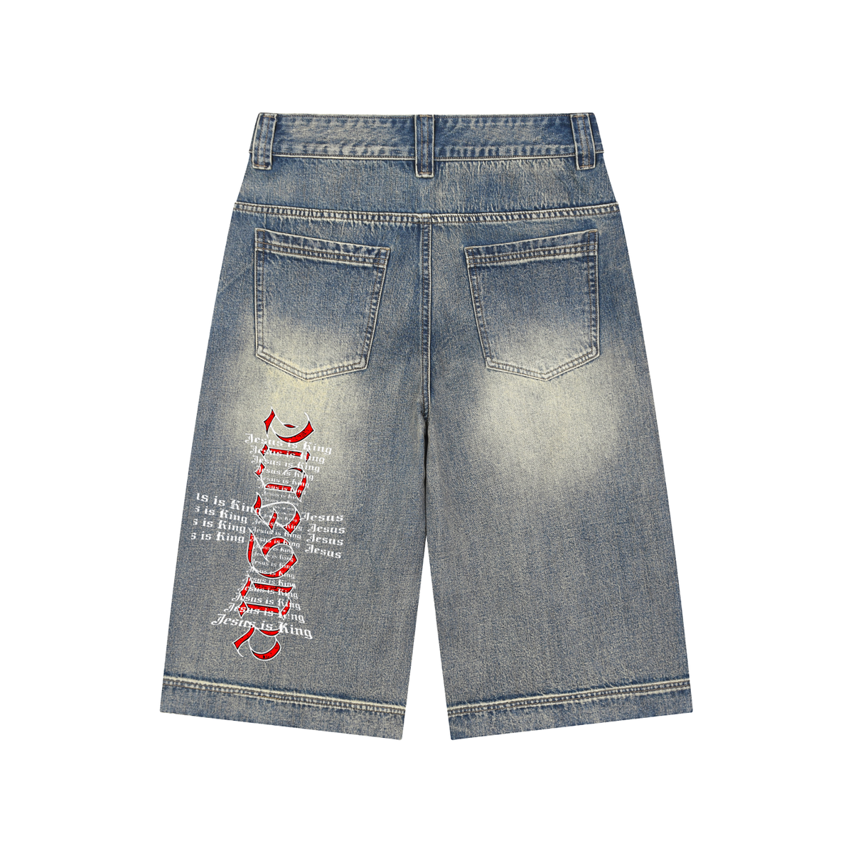 Vintage Wash Baggy Denim Shorts