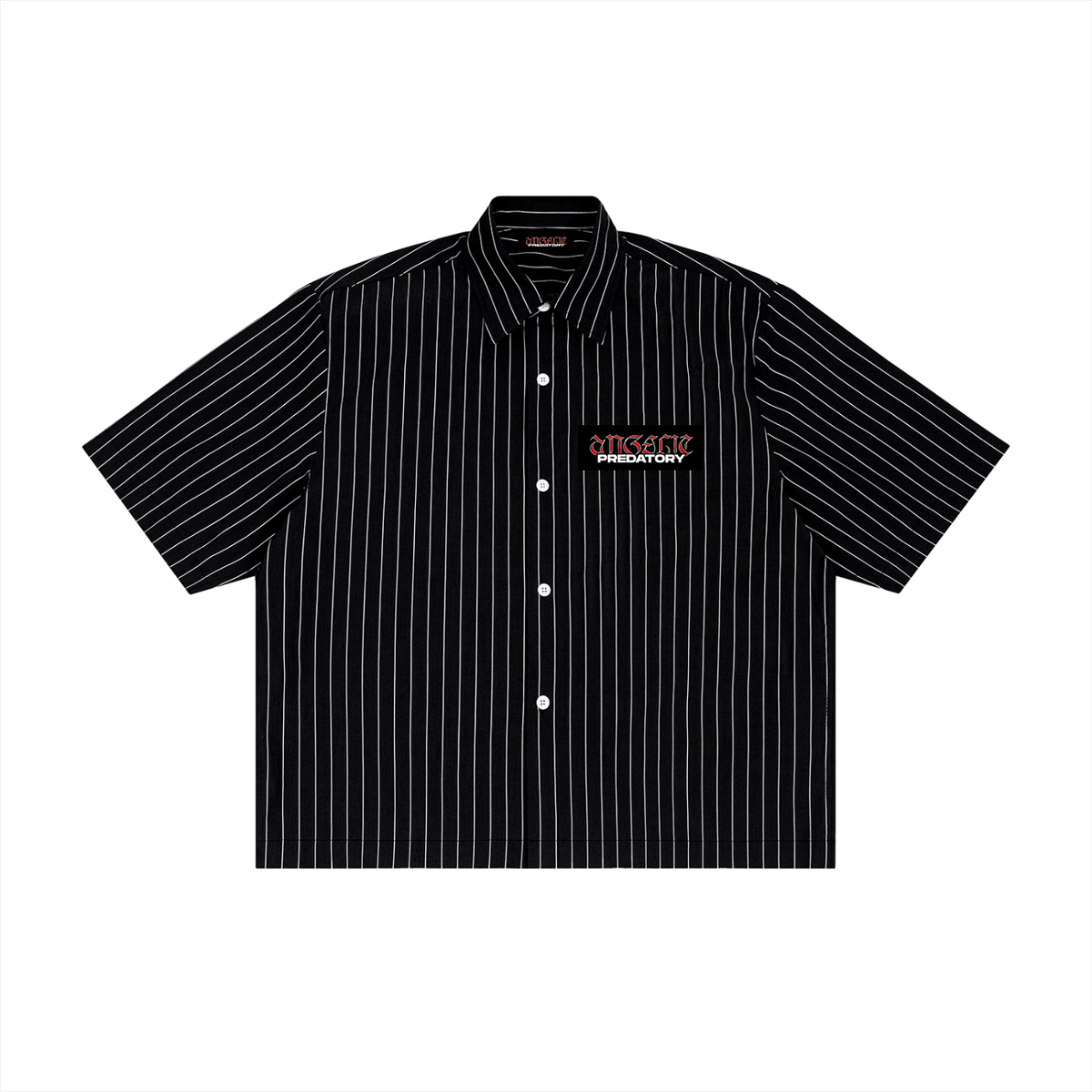 Unisex Striped Boxy Button-Up Shirt