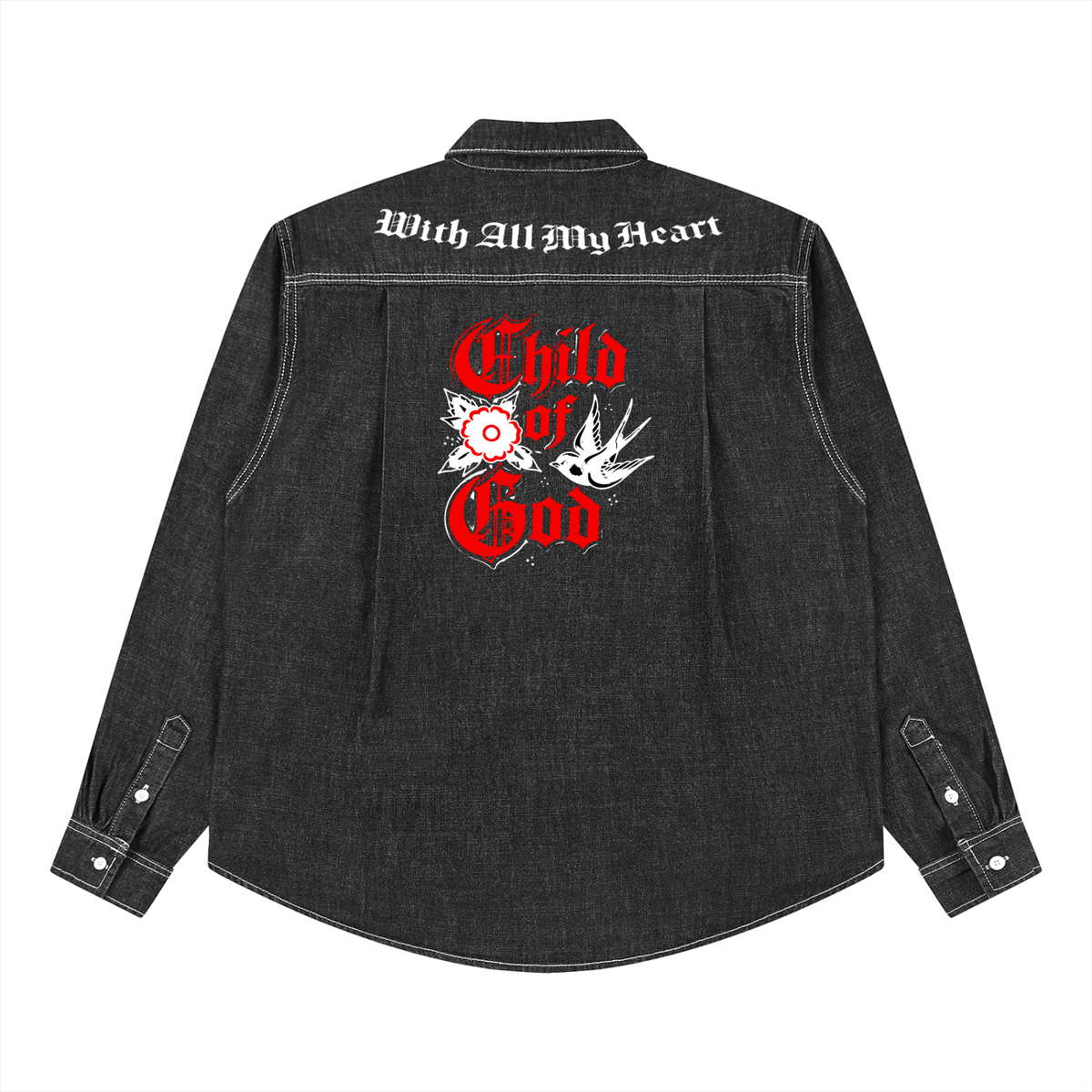 Unisex Vintage Wash Denim Shirt