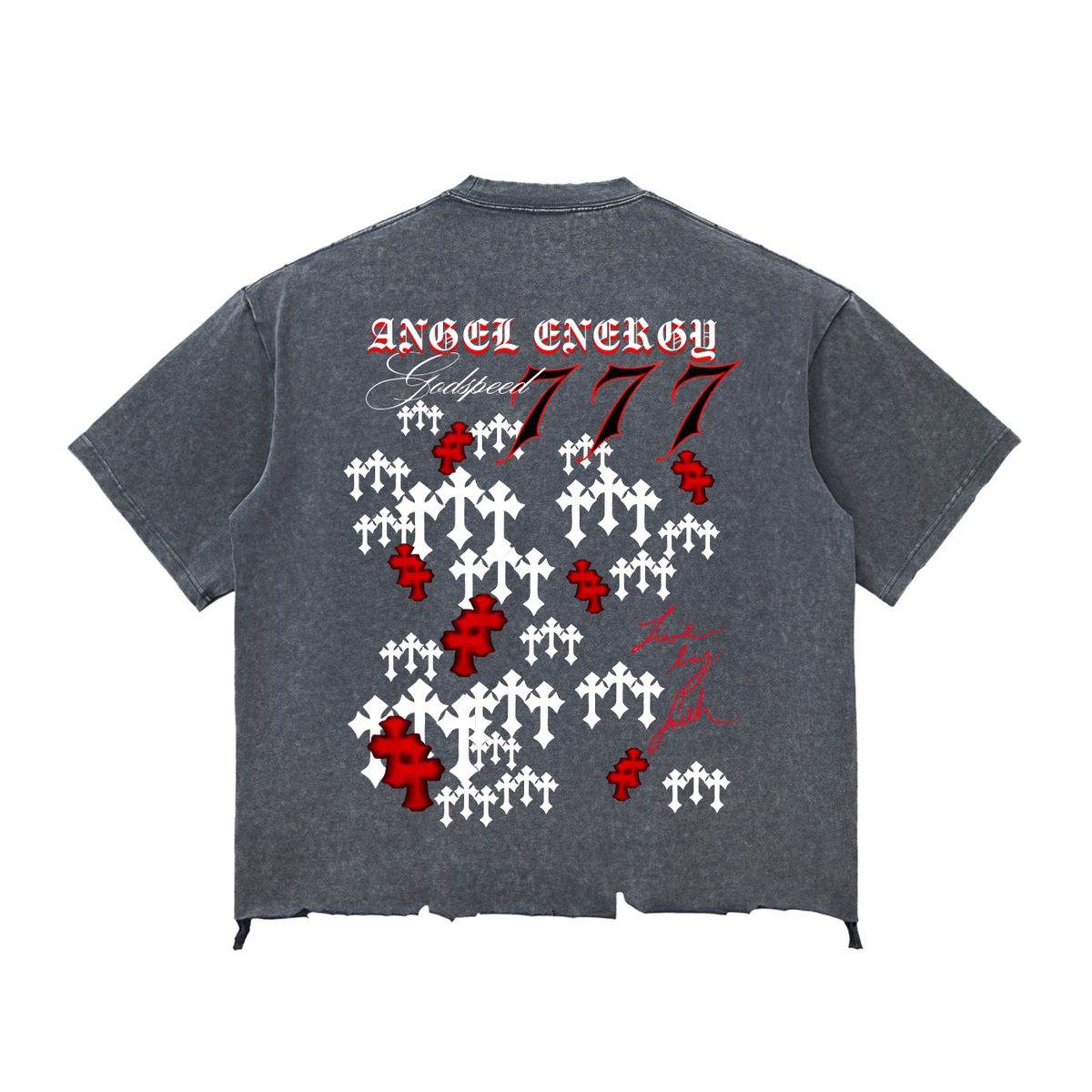 Snow Wash Raw-Hem Boxy T-shirt