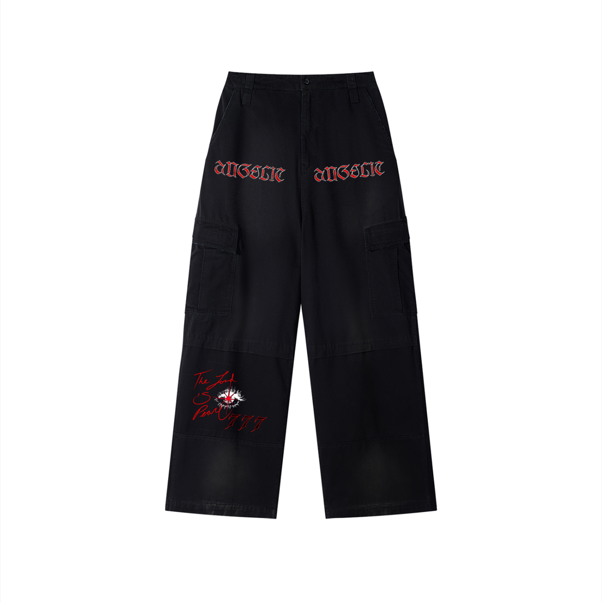 Unisex Sunfade Washed Wide Leg Cargo Pants