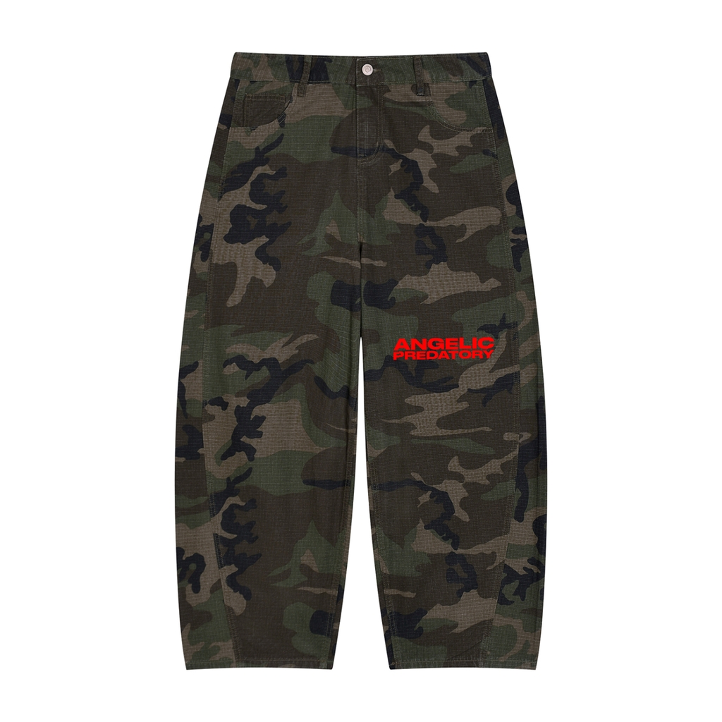 Men’s Camo Barrel Leg Cargo Pants