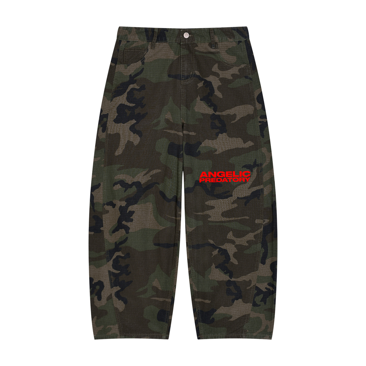 Men’s Camo Barrel Leg Cargo Pants