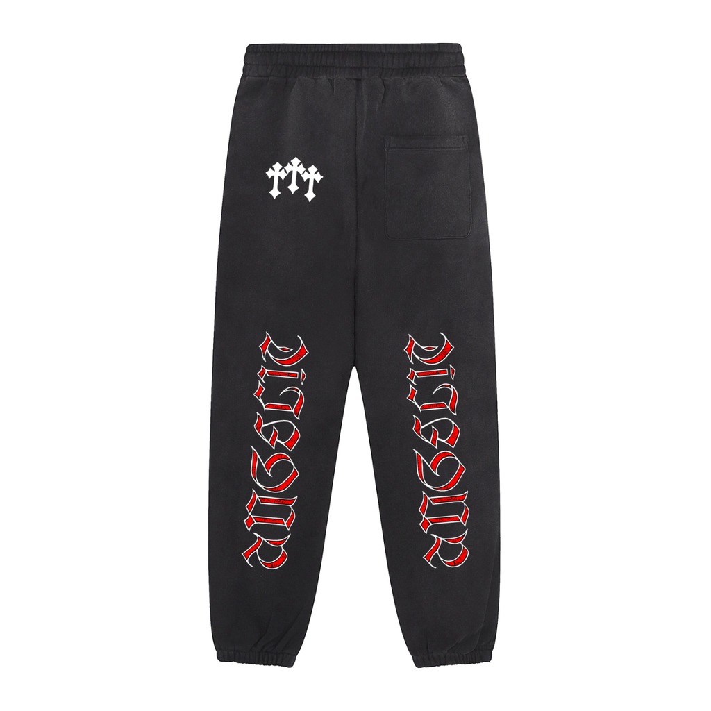 Sun Fade Contrast Tape Fleece Jogged Sweatpants