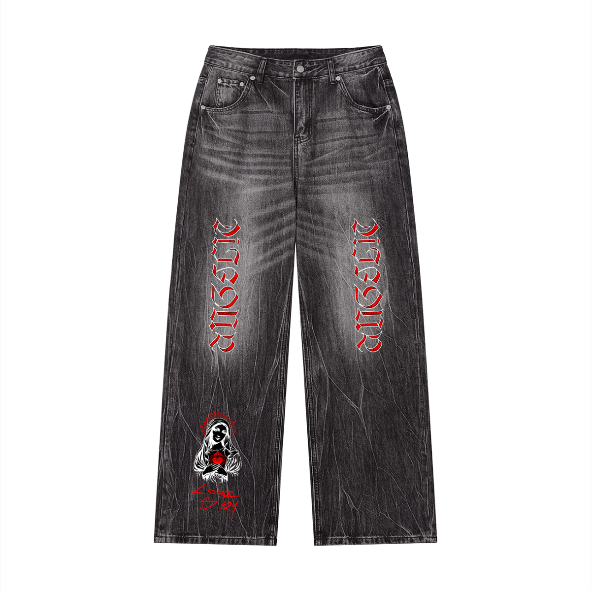 Men’s Vintage Wash Wide Leg Jeans