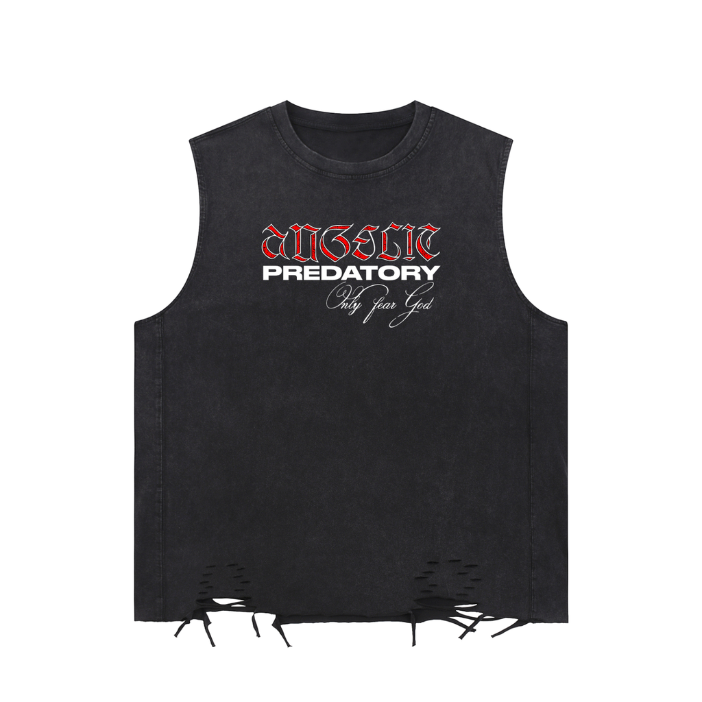 Snow Washed Raw-Hem Tank Top