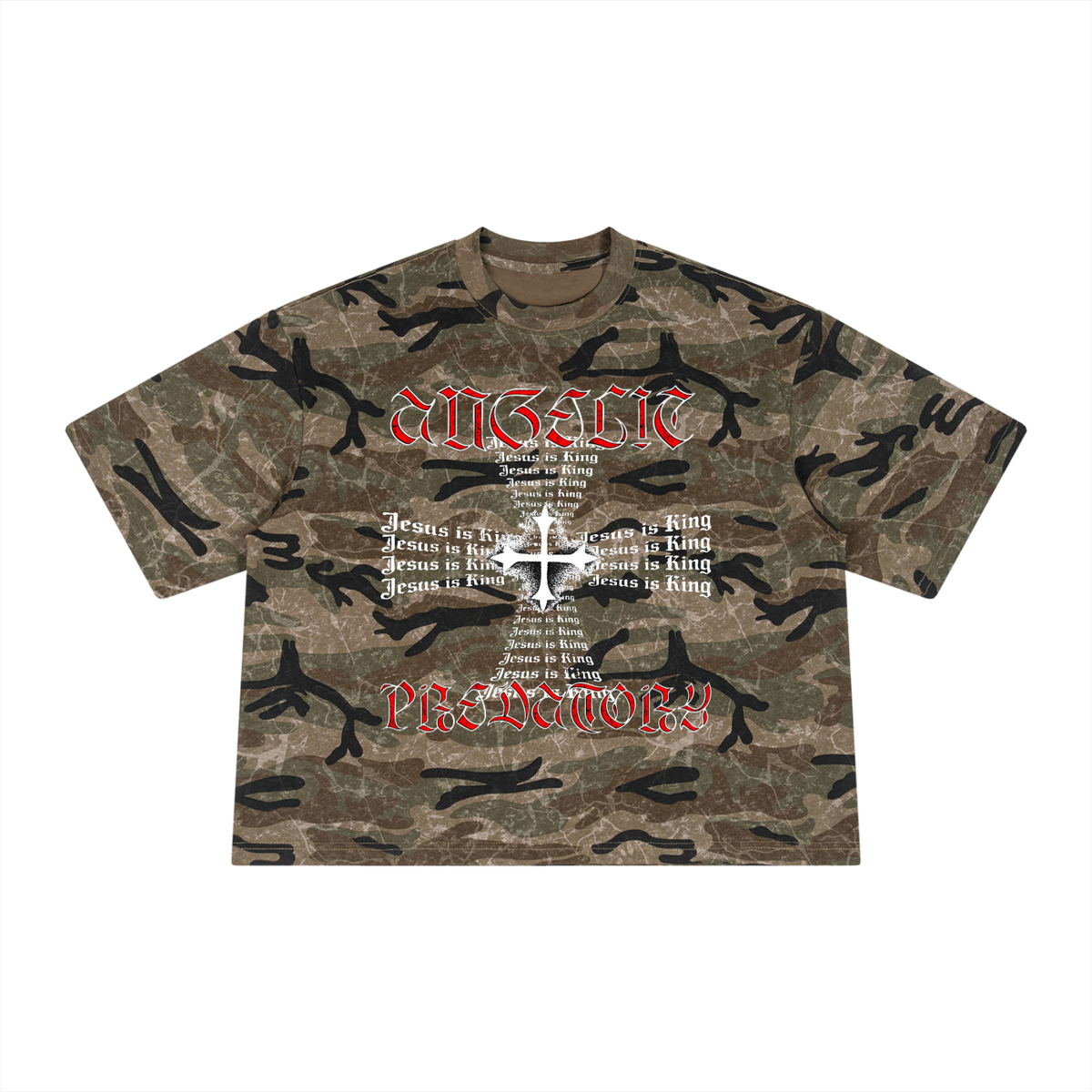 Unisex Boxy Camo Print T-Shirt