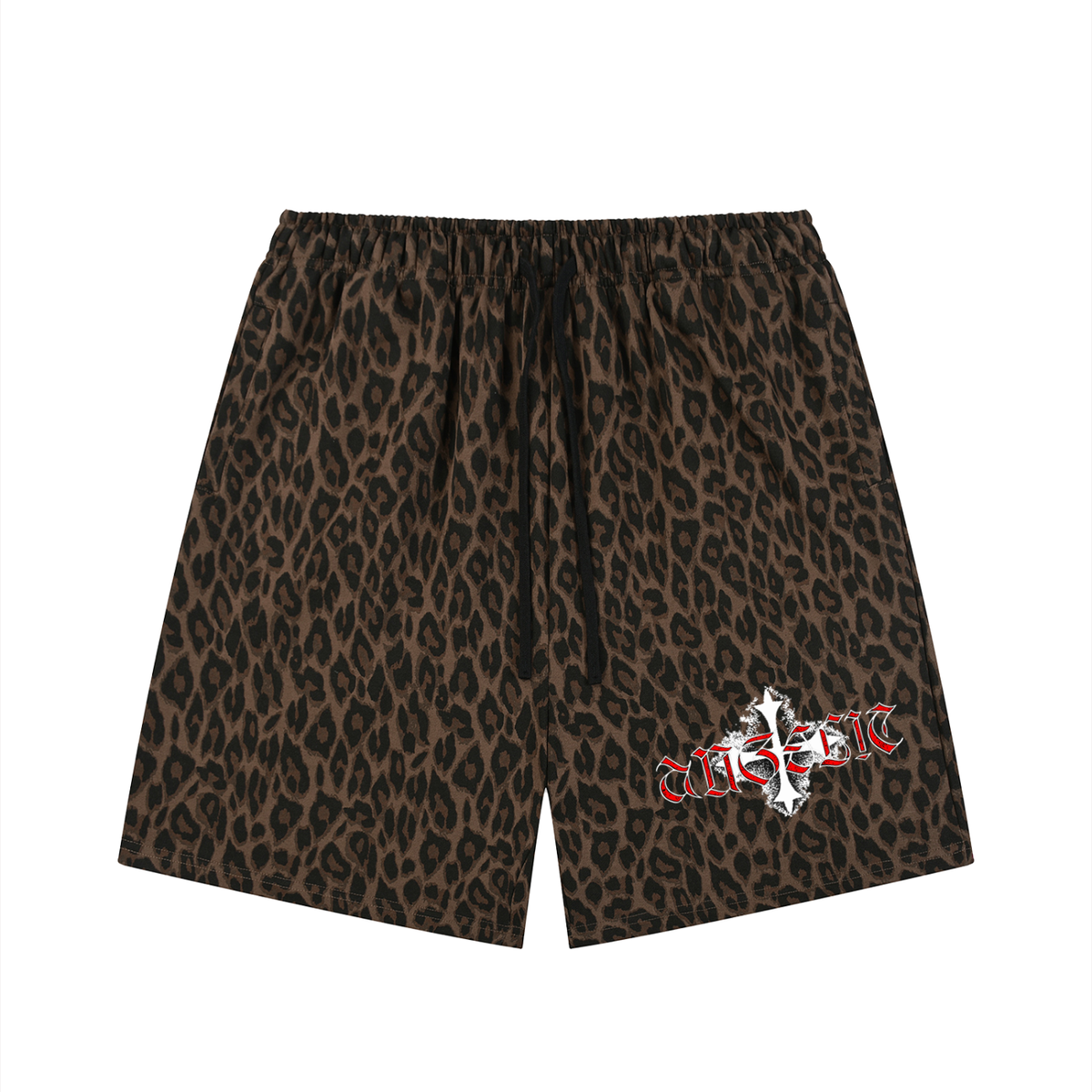 Unisex Heavyweight Leopard Drawstring Shorts