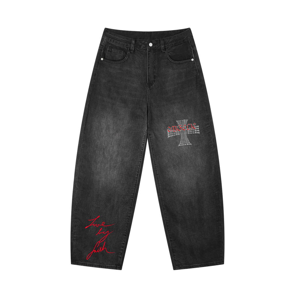 Men's Sunfade Vintage Wash Barrel Leg Jeans