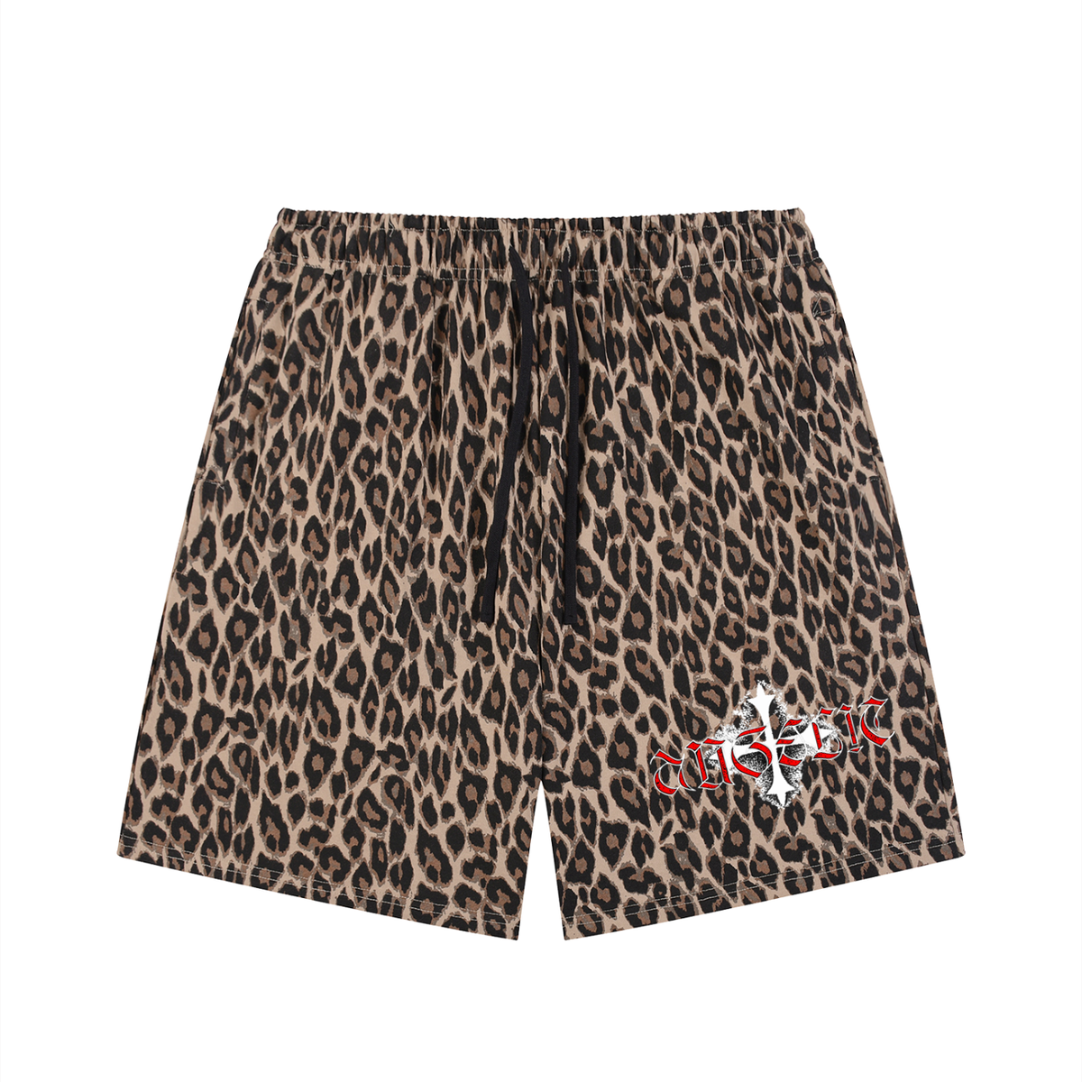 Unisex Heavyweight Leopard Drawstring Shorts