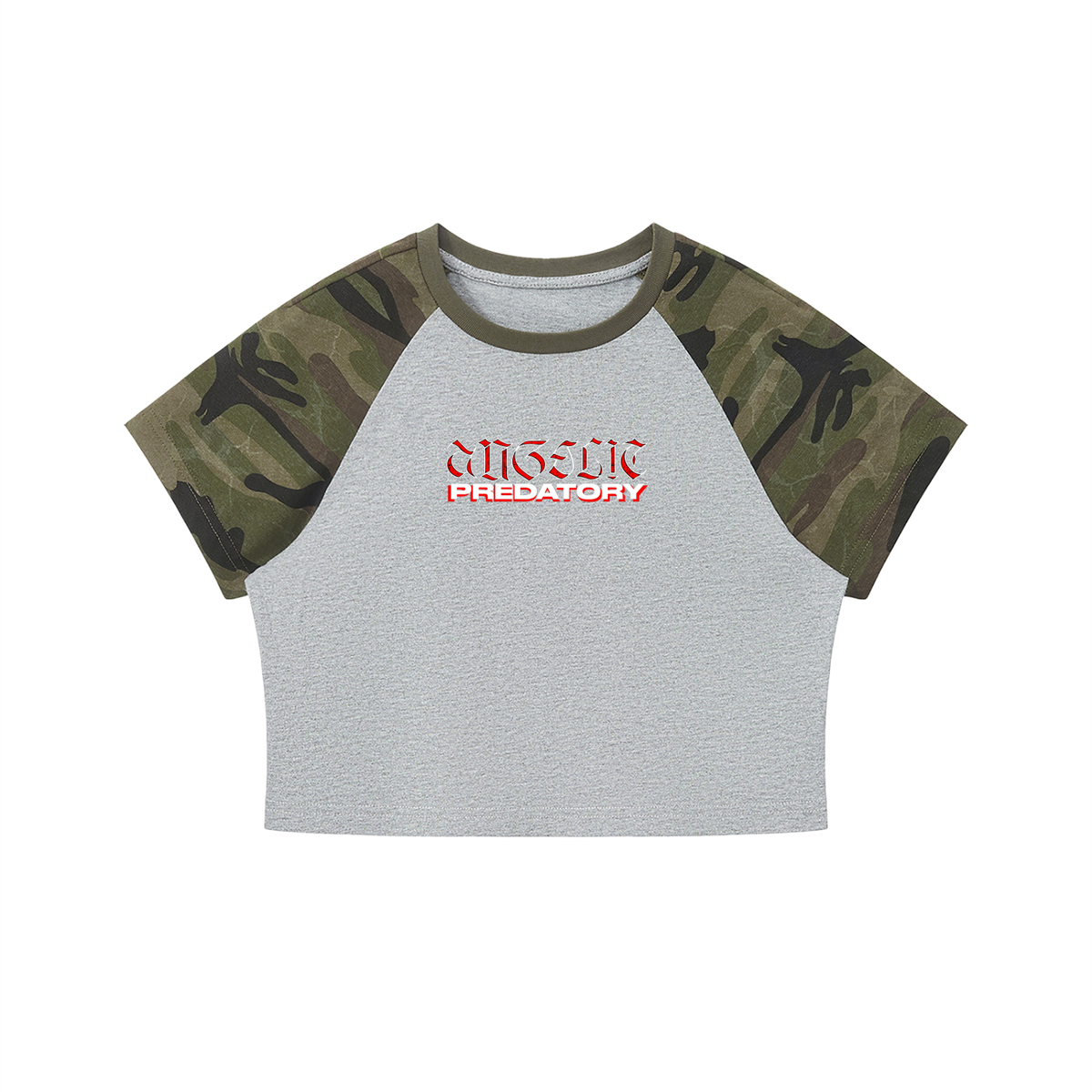 Women’s Camo Raglan Crop T-Shirt