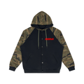 Unisex Camo-Splice Raglan Zip Hoodie